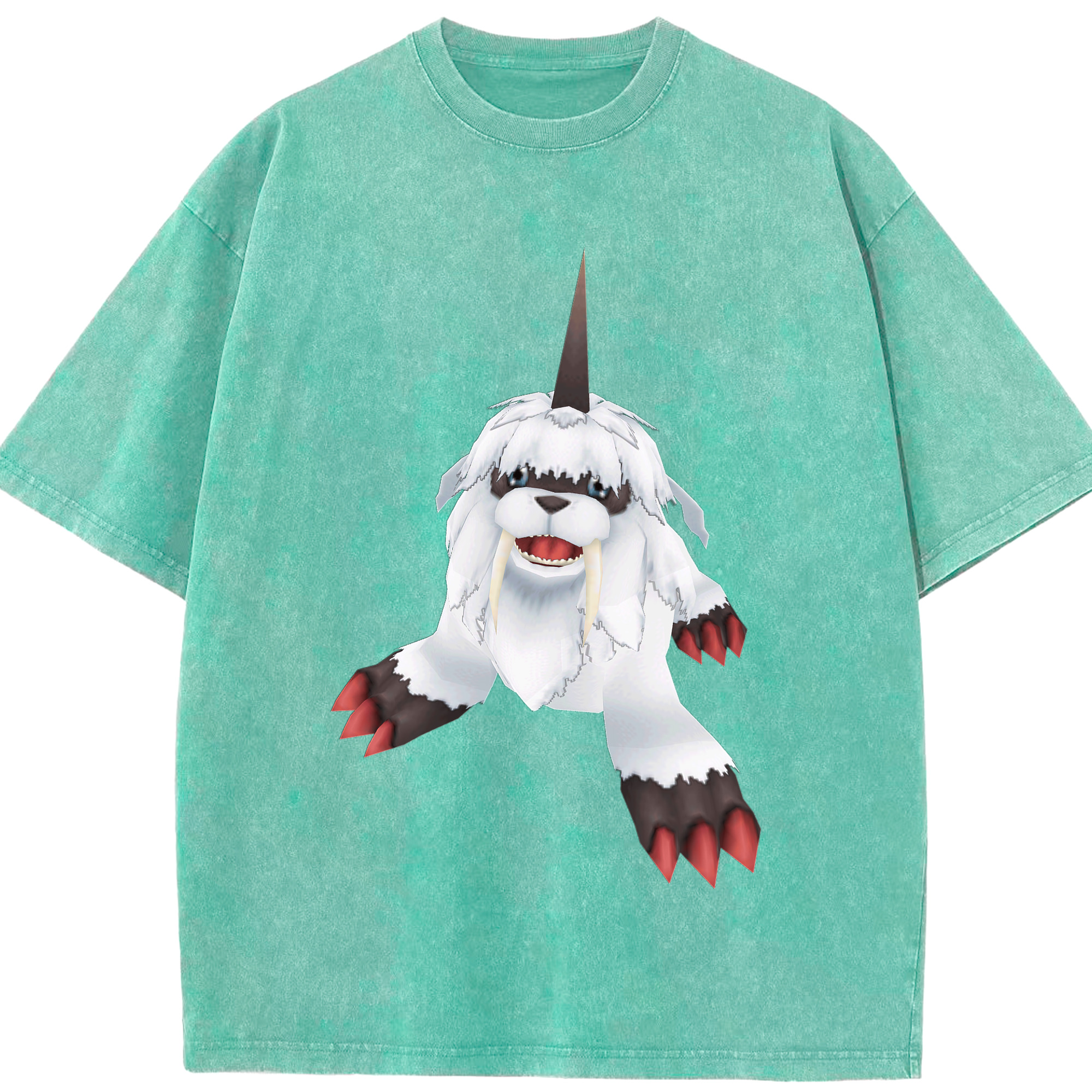 （画像用） Digimon デジタルモンスター/デジモン 綿100% ヴィンテージ風 半袖Tシャツ（フロントプリント）